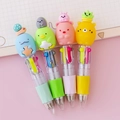 Set of four cute cartoon animal multi-color mini ballpoint pens for students - Cute Animal 4-color Pen