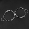 Bracelets de couple magnétiques en acier inoxydable argenté avec gravure Love - Paire LOVE Triple Épissure en Acier Inoxydable