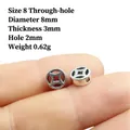 Detail of 8mm silver ancient coin spacer bead for DIY jewelry making and crafts - Style 8/Silver/Hole/8mm