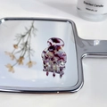 Mini pinza de pelo de acetato con patrón de mármol púrpura en superficie de espejo - Púrpura Floral