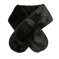 Black faux fur winter scarf with cross-pull design for elegant warmth and softness - 99cm / Black