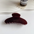 Grande pince à cheveux en acétate marron foncé avec texte doré France Handmade - 5# Café