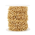 Catena a maglie piatte 7mm in acciaio inossidabile dorato per gioielli hip hop - 1m / Oro