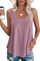 Women's casual loose purple sleeveless knit vest featuring hollow-out texture design - M / Purple