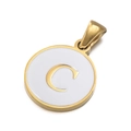 Golden and white stainless steel letter C charm pendant for custom DIY jewelry making - Letter C