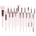 20-piece makeup brush set in pink with synthetic bristles and champagne gold ferrules - All Pink (Set of 20)