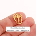 Gold stainless steel flip-flop pendant for DIY jewelry making, 13mm by 17mm size - Flip-flops-DY1077-2