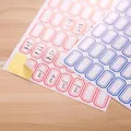 Transparent rectangle adhesive labels with red and blue borders for office filing - Red Label Stickers