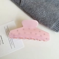 Pink French style fan-shaped hair claw clip with sparkling rhinestones decoration - 10.5cm / Pink