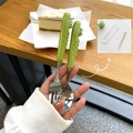 Cute green crocodile handle stainless steel spoon and fork set with travel storage box - Green Crocodile Spoon Fork Chopsticks Set (With Box)