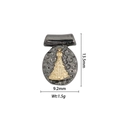 Religious pendant with golden Virgin Mary relief and black hammered finish, 13.5x9.2mm size - DZ-1155-Black Base Gold Figure