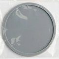 Grey round silicone coaster with raised rim in clear plastic bag packaging - Flat Style / Gray