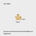 Minimalist 10mm flower pendant charm in gold and white enamel for DIY jewelry making - White Flower (DFC128WH)