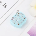 Mini handheld light blue whack-a-mole game keychain with cute cartoon animal buttons - English Packaging / Blue