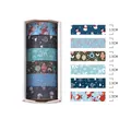6-roll Christmas washi tape set featuring Santa Claus, snowflakes, and holiday patterns - Red and Blue Snowflake Art Style (SDMC230816-11)