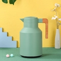 Green Nordic thermal carafe with wood-texture handle and 1L glass liner for coffee - Plain Style / 028 Green