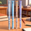 Cartoon animal erasable gel pens set in koala, elephant, puppy and kitten designs - Cute Kindergarten Style Set / Black Ink