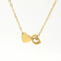 Collier minimaliste en or 18 carats avec pendentif cœur et breloque lettre G - Lettre G(G) / Or