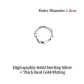 S999 sterling silver Mobius twist hoop earrings with 1.2cm diameter in bright silver - 12mm Single / White Gold
