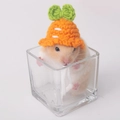 Handmade carrot-shaped knitted hat for small pets like hamsters and sugar gliders - Carrot Hat
