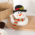 Christmas snowman curtain buckle with striped scarf and black hat for holiday window decor - Snowman