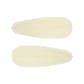 Paire de barrettes goutte jaune clair avec texture tricotée et bord dentelle - Pince Goutte à Bord Festonné (Lot de 2) / Jaune Clair-Texture Tricot