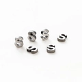 Polished silver-tone S-shaped alphabet metal beads with 1.8mm hole for DIY jewelry - S / Silver Gray