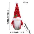 Gnomo natalizio con paillettes rosse e barba bianca, peluche altezza 28cm - Stile Barba B3-32