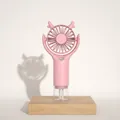 Portable mini pink misting fan with cute deer antlers and rechargeable handheld design - Handheld Neck Misting Fan / Pink / 500mAh