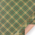 Classic green and red plaid kraft wrapping paper with reversible pink side - Style 10 / 50x70cm
