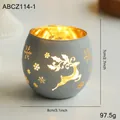 Frosted white glass spherical candle holder with reindeer and snowflake cutout design - White Globe Hollow Christmas Holder (No Candle)