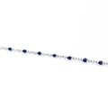 Silver stainless steel O-chain with oval dark blue resin beads for DIY jewelry making - Dark Blue