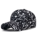 Casquette de baseball en coton graffiti noir et blanc pour hommes et femmes - Réglable / Noir
