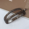 Minimalist dark brown tortoiseshell acrylic hair claw clip for elegant half-up hair styling - Gray