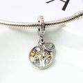 Silver tree of life charm with gold accents and S925 engraving on a silver bracelet - S925 Tree of Life-Silver