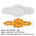 Baroque floral relief silicone mold with elegant scroll patterns for cake decorating - Long Strip Relief Floral (B598) / Gray