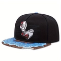 Cappellino hip-hop nero Cayler Sons con ricamo cartoon e visiera design donut azzurro - Regolabile / Nero