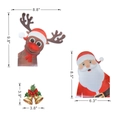 Detailed size chart for reindeer, Santa, and bells magnetic Christmas car decals - RFM003: Reindeer/Santa/Bells Set