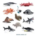 Set of 11 realistic marine animal figures including whale shark and sea turtle models - Ocean Animal Style (BL-10077)