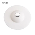Witte siliconen gootsteenfilter en stop met verchroomde drukknop voor keuken en badkamer - Wit / OPP Zak