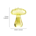 Cute yellow mushroom glass vase for plants and home decor, 11.4cm height size details - Glass Granule Mushroom - Yellow