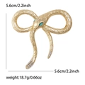 Fashion alloy snake bow brooch with green crystal eyes and rhinestones in gold finish - Green Eyes/Gold Snake Body / Gold