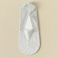 Calcetines invisibles de encaje blanco para mujer con diseño de jacquard transpirable - Embalaje Simple / Gris
