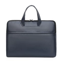 Maletín minimalista azul marino para portátil en cuero PU con doble asa - Azul