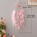Handmade pink dream catcher with feathers and tree of life, 16cm diameter, 65cm long - Pink Moon Arc Quality Choice / Default Quality Choice