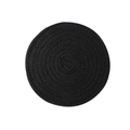 Nordic black round woven cotton rope heat resistant placemat for dining table - 30cm / Black