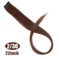 22-inch straight clip-in hair extensions in 2/30 brown mix high-temperature fiber - Dark Brown Mix (2-30)