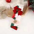 Christmas hair clips set featuring red velvet bows with bells and reindeer antlers - Christmas Boot (Snap Bracelet Collection) / 4 Pieces