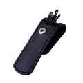 6-piece stainless steel earwax removal kit in a premium black leather storage pouch - 6-Piece Set / Black