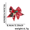 Red Christmas bow with Merry Christmas print, green leaves, and golden bells decoration - One Size / Type F/Red Snowflake Pattern